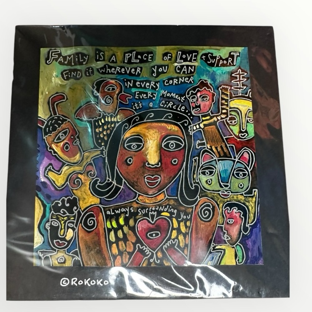 Family is a Place of Love” by Rokoko – 10x10 Square Reproduction Art Print - Picture 4 of 8